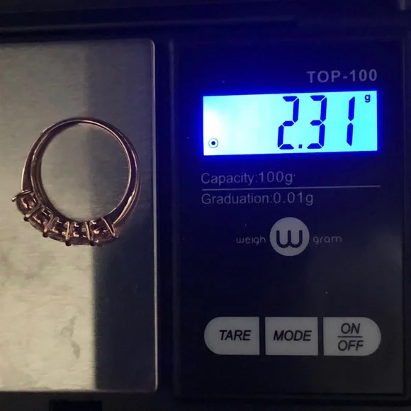 Estate Rose Gold 925 CZ Women's size 7 Ring 2.31g - Picture 7 of 9